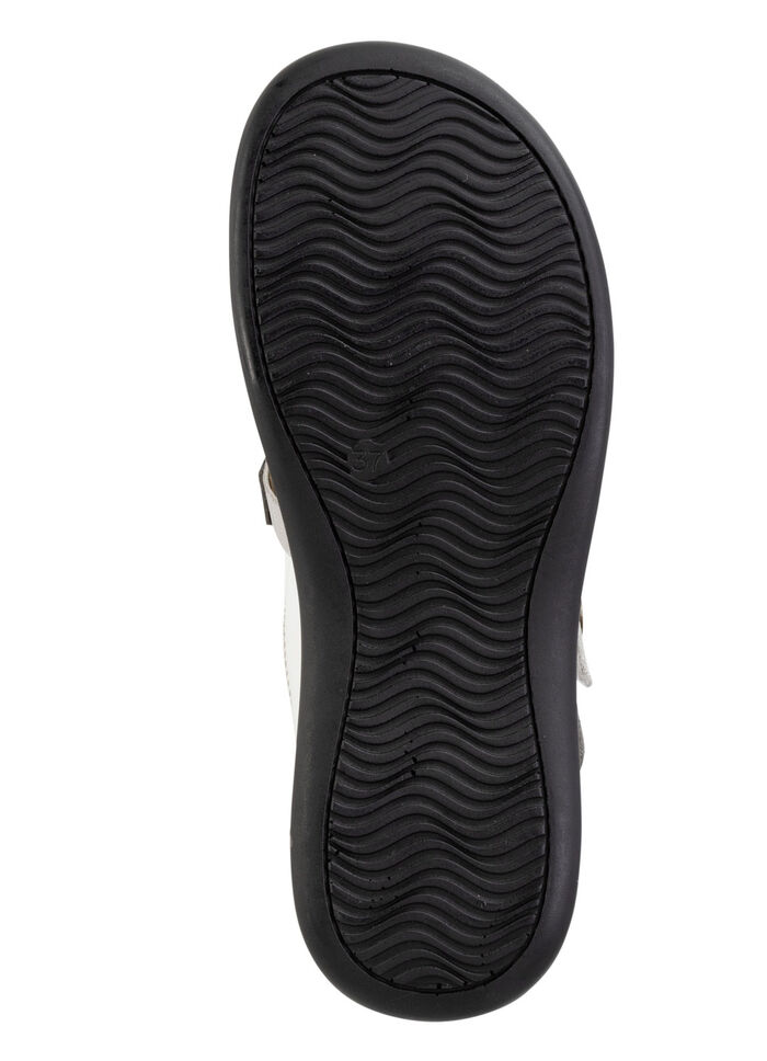 ELENA EDEN pantoffels van gedeeltelijk reli&euml;f nappaleer WIT-GRIJS