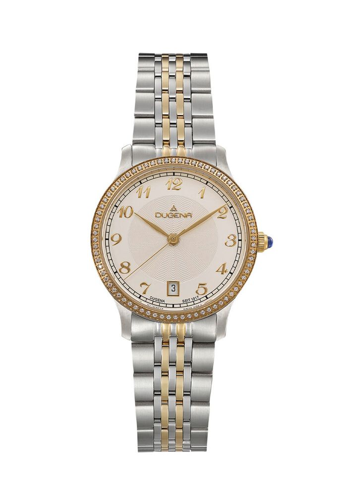 Dugena quartz dameshorloge met roestvrijstalen bandkast 