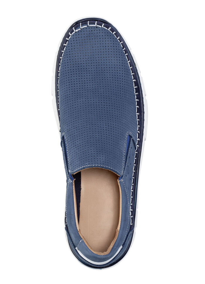 Slippers gemaakt van rundnubuck en suède BLAUW
