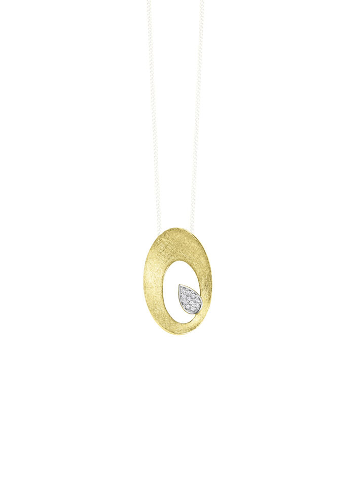 Elegante blikvanger: hanger met 11 diamanten 