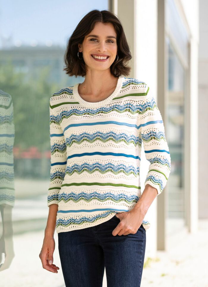 Trui met gestreept dessin 