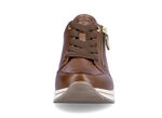 Remonte sneakers met veters en mat gouden bies BRUIN