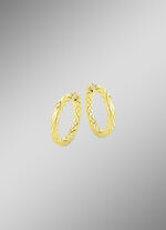 Creolen met structuur van verguld zilver 