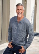 Klassieke polosweater met korte ritssluiting in 2 kleuren 