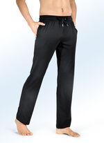 Tweekleurige slaap- en vrijetijdsbroek, lang, met trekkoord en zijzakken 