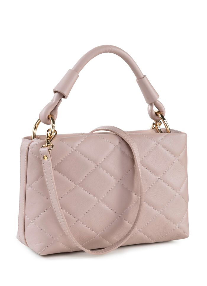 Laurina tas met trendy decoratieve quilting POEDERROZE
