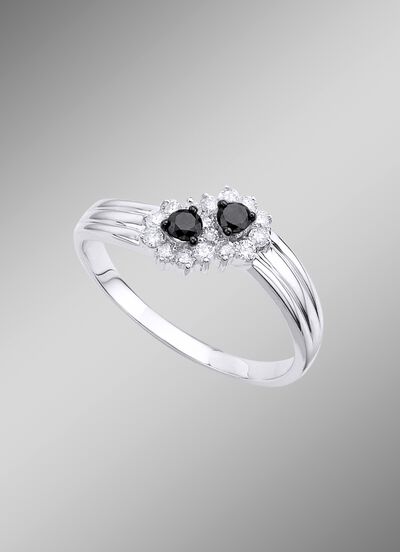 Beeldschone damesring met 16 diamanten 