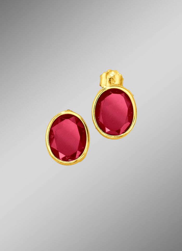 Oorbellen met echte granaat 