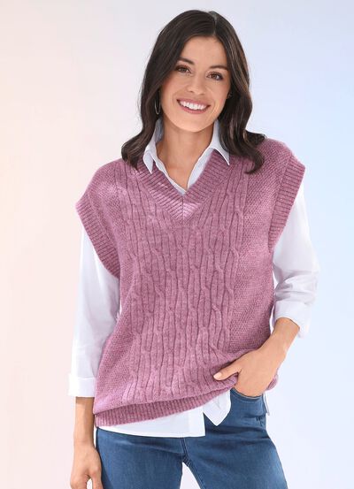 Sweatervest van zeer pluizig materiaal 