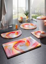 Fantastisch zachte, bedrukte badmatten ROOD-GEEL