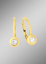 Elegante oorbellen in geel goud met diamanten 