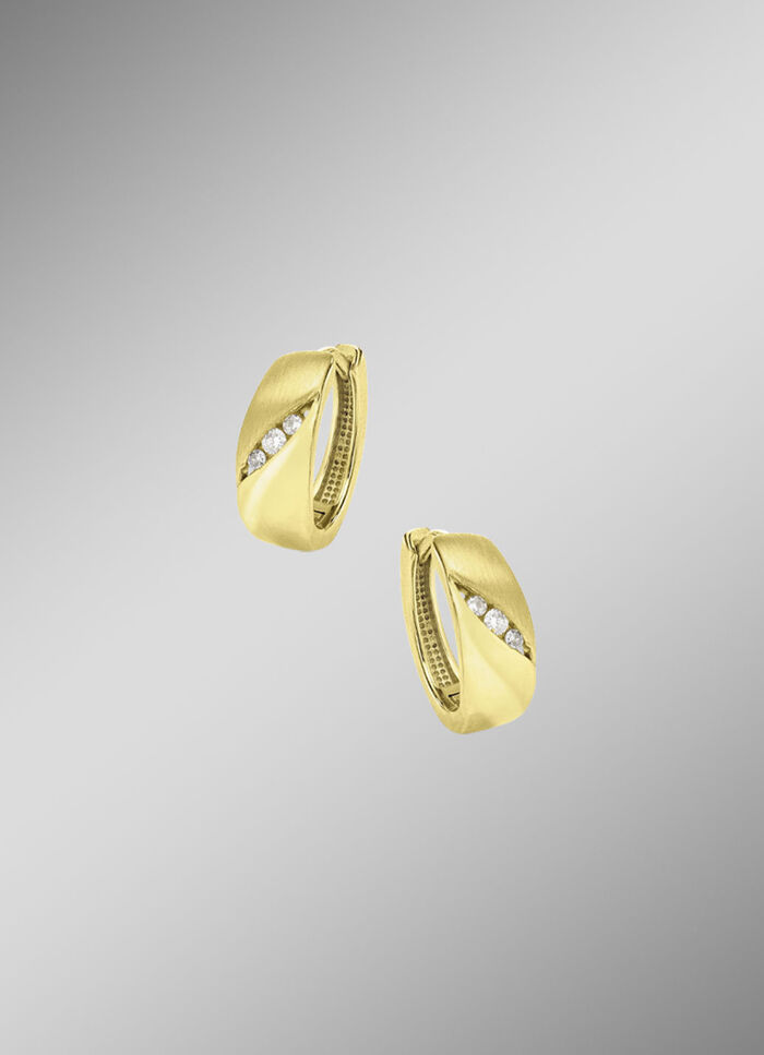 Prachtige creolen met 6 diamanten 