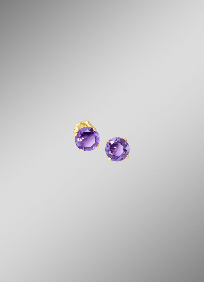 Oorbellen met echte amethist