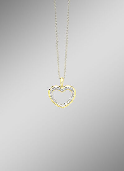 Hoogwaardige hartvormige hanger met diamanten 