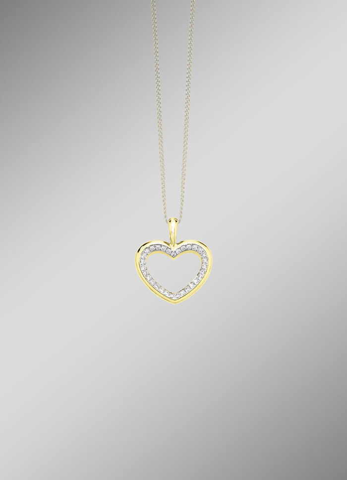 Hoogwaardige hartvormige hanger met diamanten 