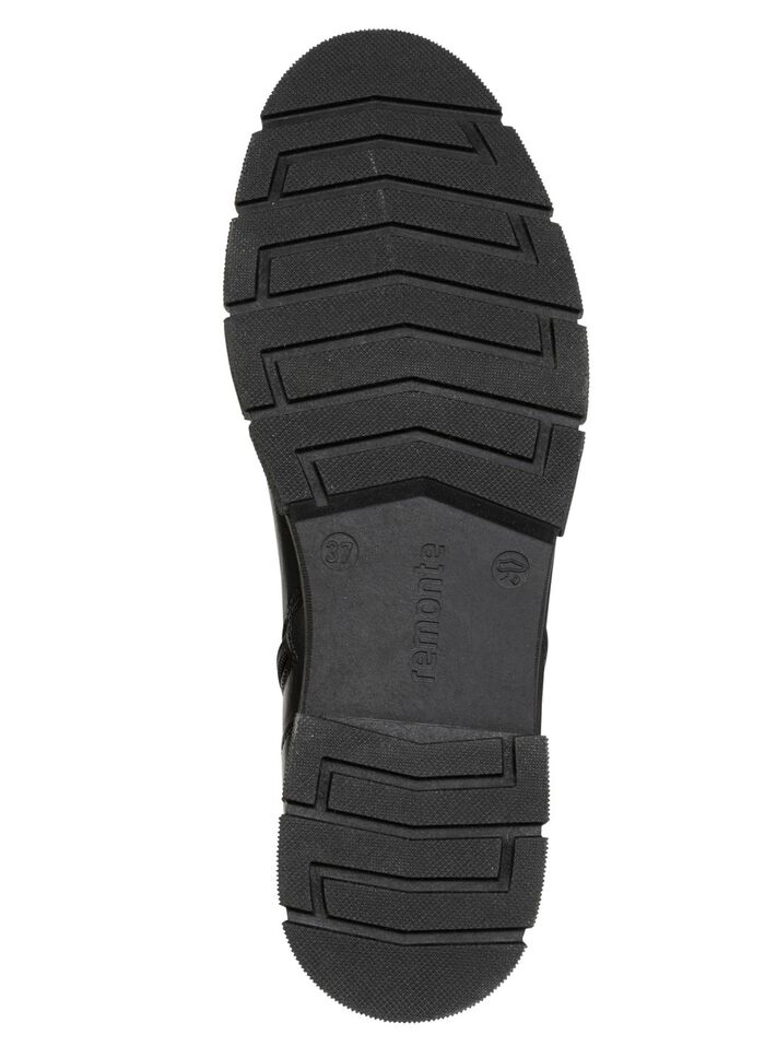 Remonte, modieuze dames enkellaarsjes, winterschoenen, breedte G, met rits ZWARTBRUIN