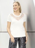 Shirttuniek met mesh-inzet ECRU