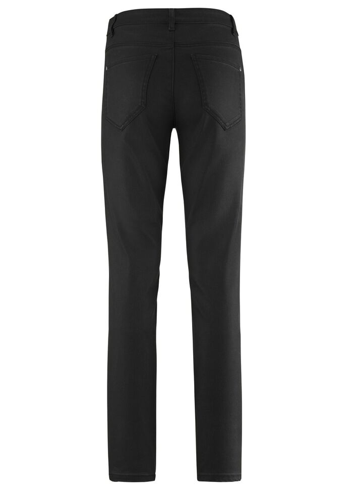 Broek in trendy leerlook ZWART