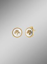 "Tree of Life" vergulde oorbellen met parelmoer inleg 