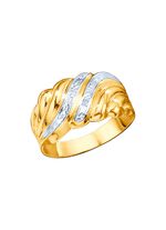 Damesring, tweekleurig, met diamant 