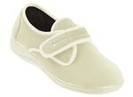 Josephine Klittenband pantoffels in de breedte H voor sterke voeten BEIGE