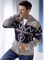 Jas met doorlopende ritssluiting MARINEBEIGE GEMÊLEERD