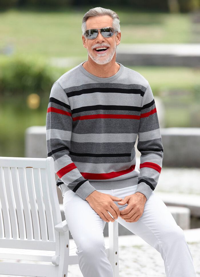 Modieuze ronde hals trui in 2 kleuren 