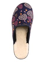 Set van twee gevoerde damespantoffels, breedte H, met textielprint 