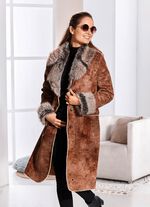 Mantel van imitatiesu&egrave;de in antiek-look 