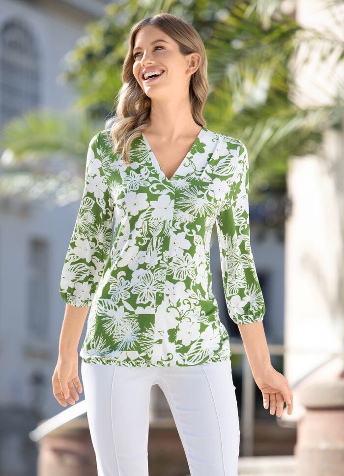 Shirt met 3/4-mouwen in 2 kleuren 