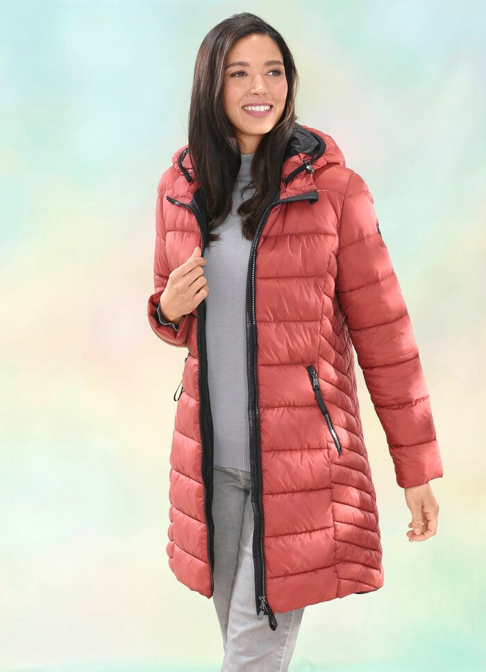 Functionele korte mantel met afneembare capuchon 