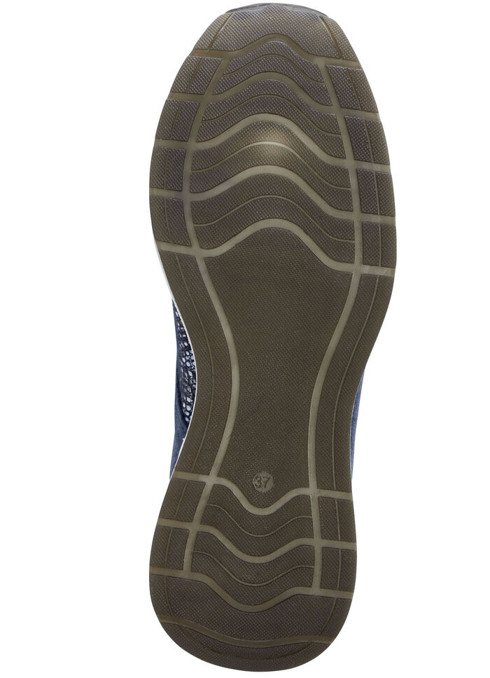 ELENA EDEN veterschoen met glanzend bedrukt elastisch materiaal BLAUW