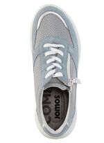 Veterschoen gemaakt van mesh materiaal en suède HELLBLAU