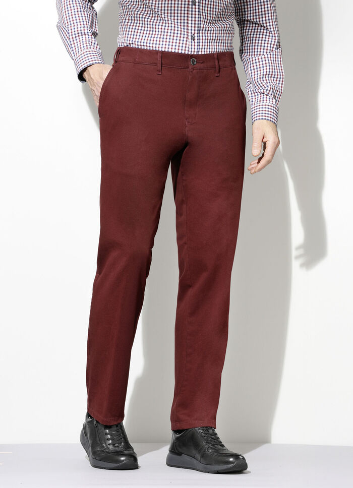 Broek van "Francesco Botti" met comfortabele tailleband in 3 kleuren BOURGONDIË