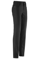 Broek in trendy leerlook ZWART