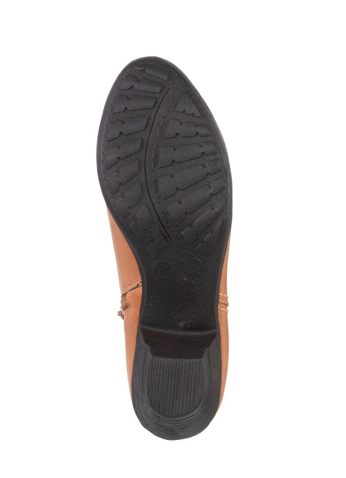 Andrea Conti, trendy dames enkellaarsjes, met rits COGNAC