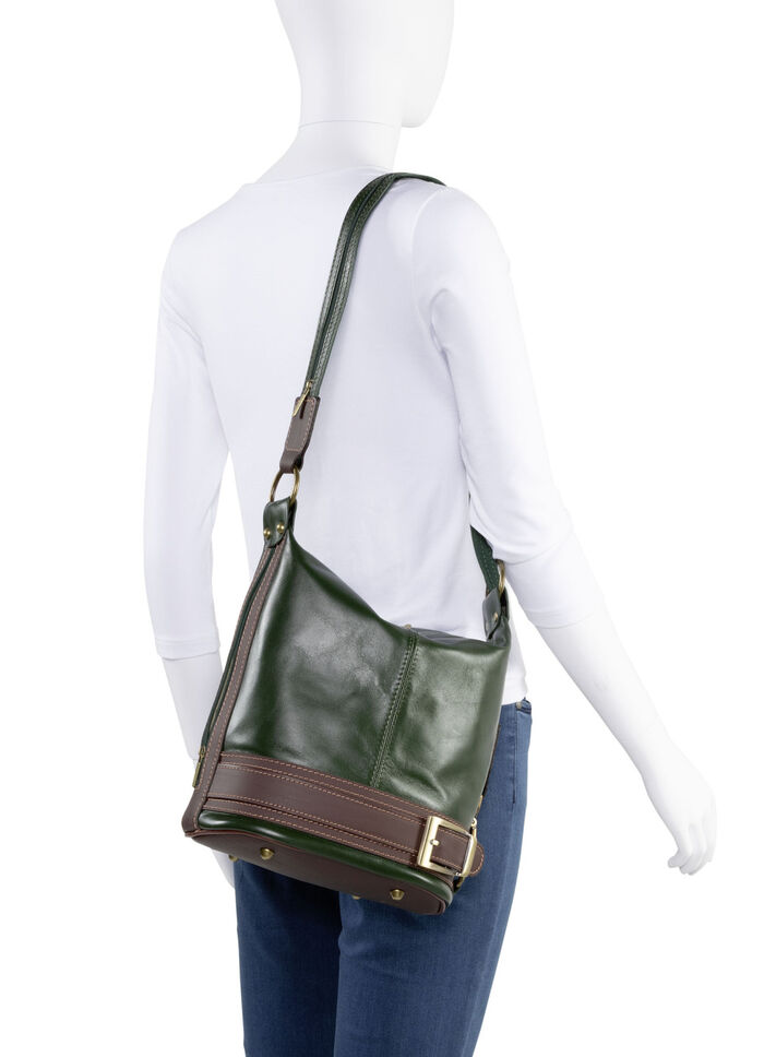 Tas Laurina van hoogwaardig kalfsnappaleer DENNENGROEN