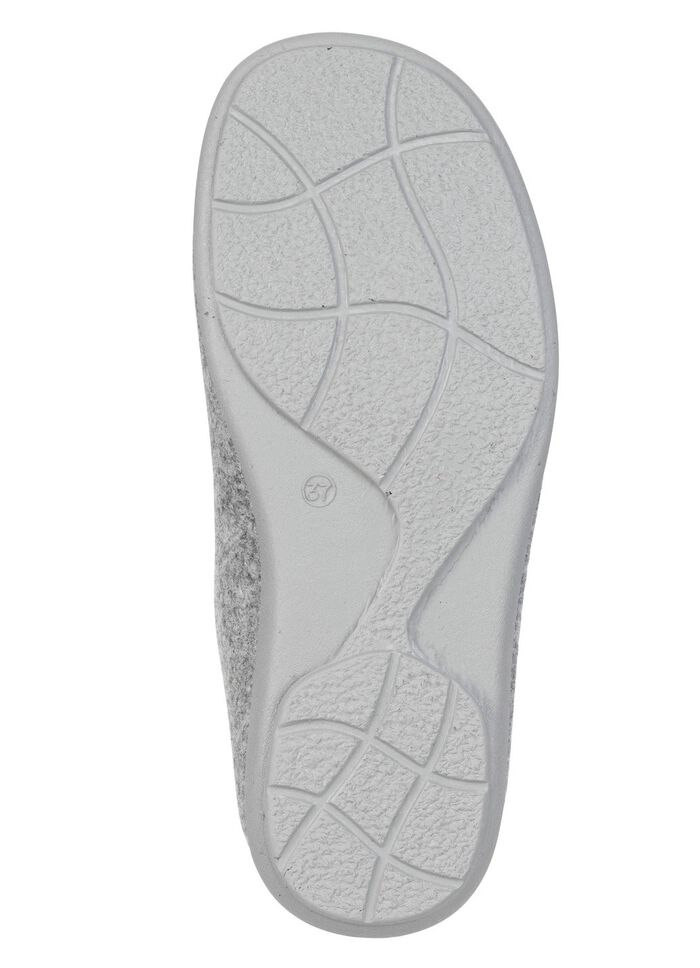 Laurina, klassieke damespantoffels, met uitneembaar voetbed HELLGRAU