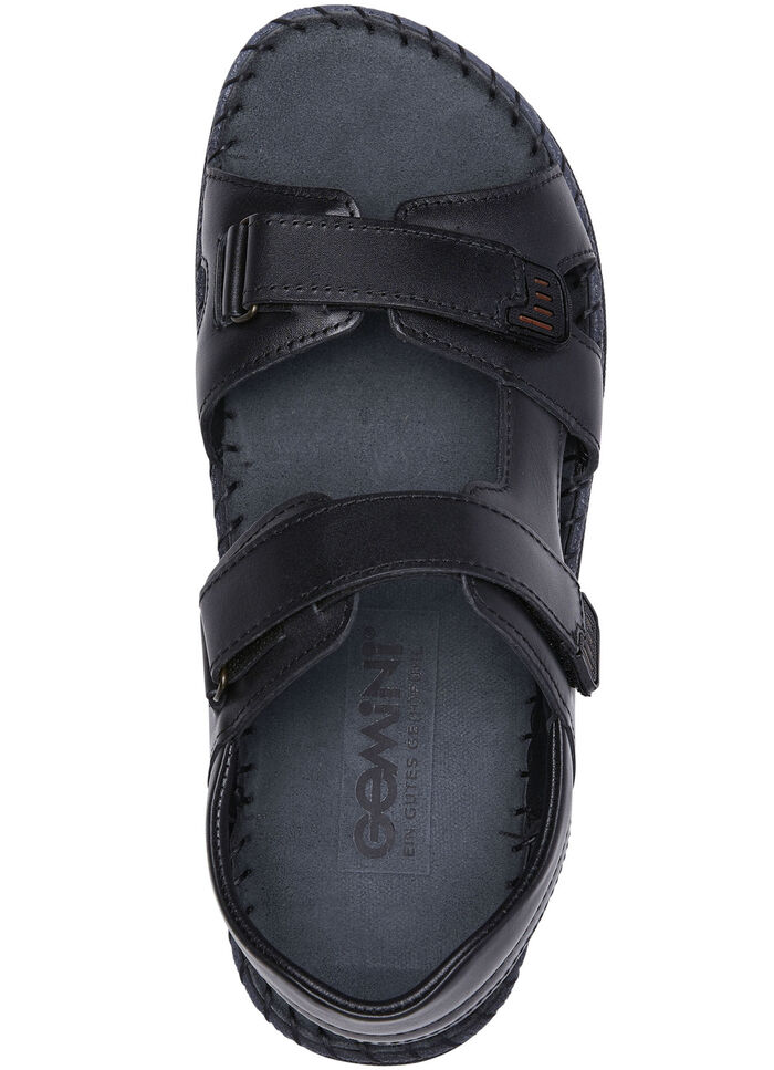 Gemini sandaal van rundnappaleer ZWART