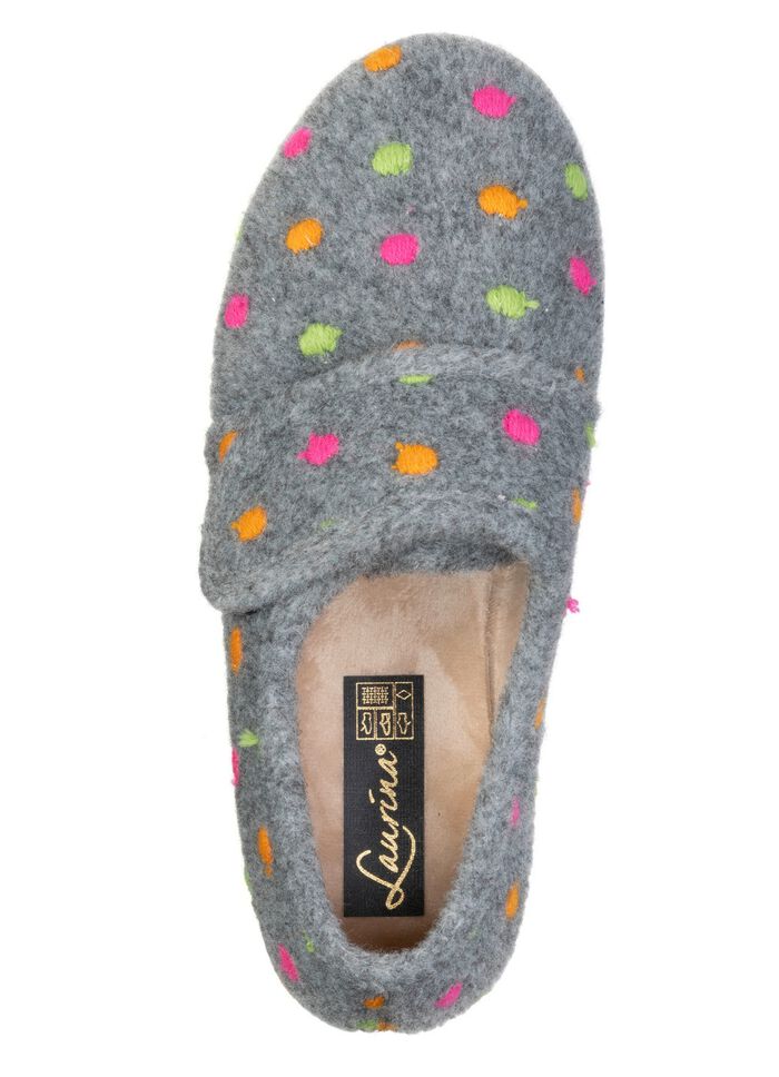 Laurina, klassieke damespantoffels, met klittenbandsluiting 