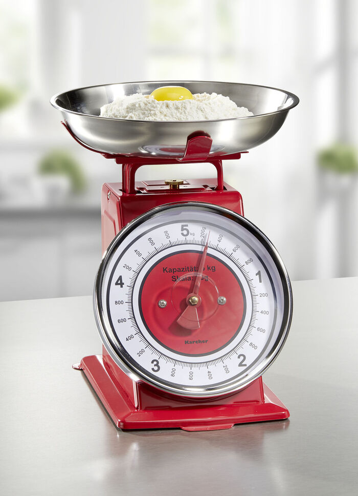 Karcher keukenweegschaal in retro design ROOD