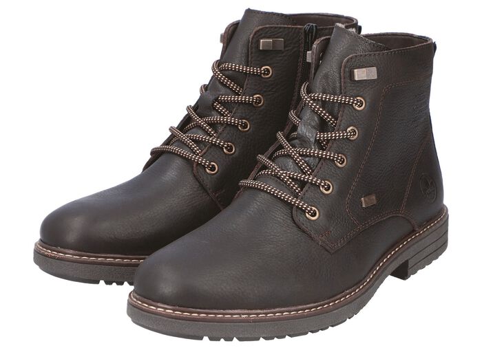 Rieker veterlaars met warme voering van lamsleer en pluche materiaal 