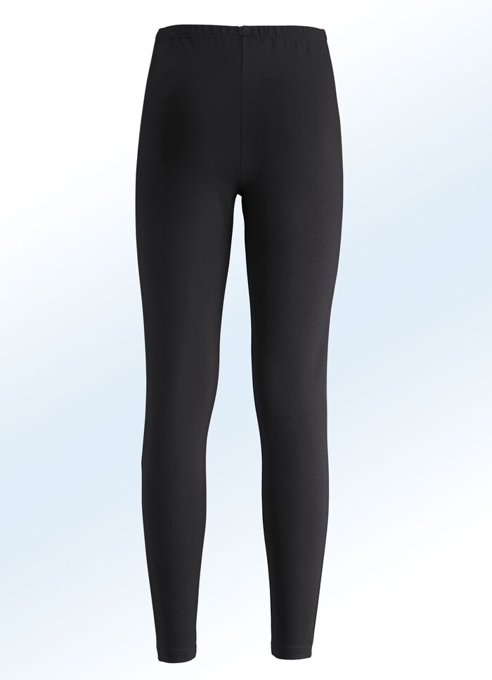 Leggings in een interessante materiaalmix 