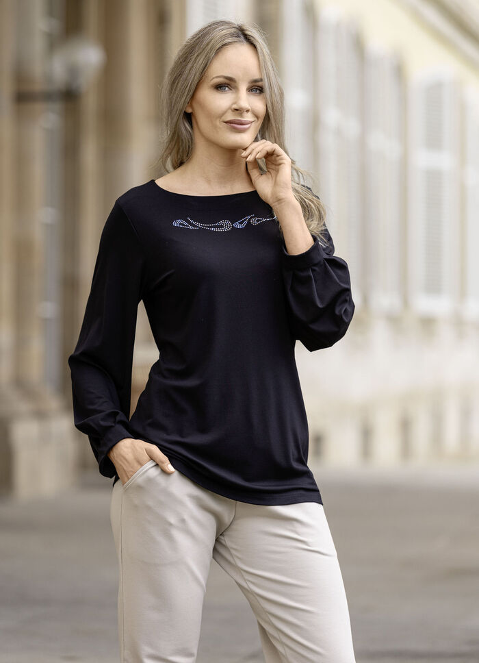 Shirt met verfijnde plooiranden 