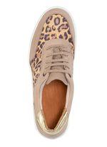 ELENA EDEN veterschoenen met cognackleurige leoprint 