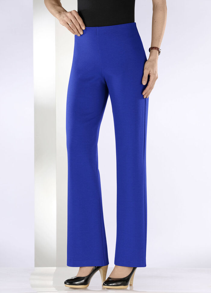 Jerseybroek met uitlopende enkels KONINGSBLAUW