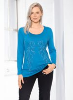 Charmant shirt met bordversiering in 2 kleuren 