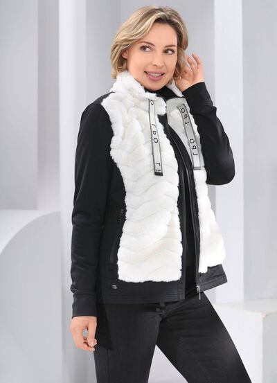 Fleecejack in de huidige materiaalmix 