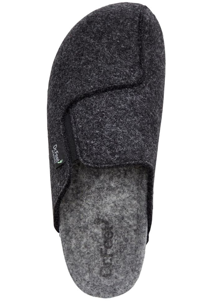 Klassieke herenpantoffels met anatomisch gevormd voetbed ANTRACIET