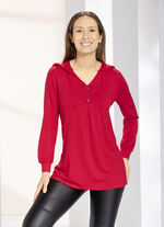 Shirt tuniek met capuchon ROOD